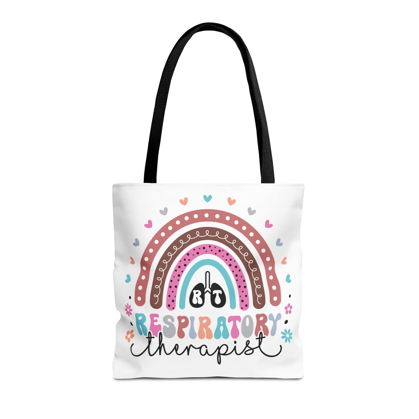 Breath of Life Tote Bag, Respiratory Therapist Gift, Rainbow Design, Medical Professional Bag, Eco-Friendly Shopping Tote