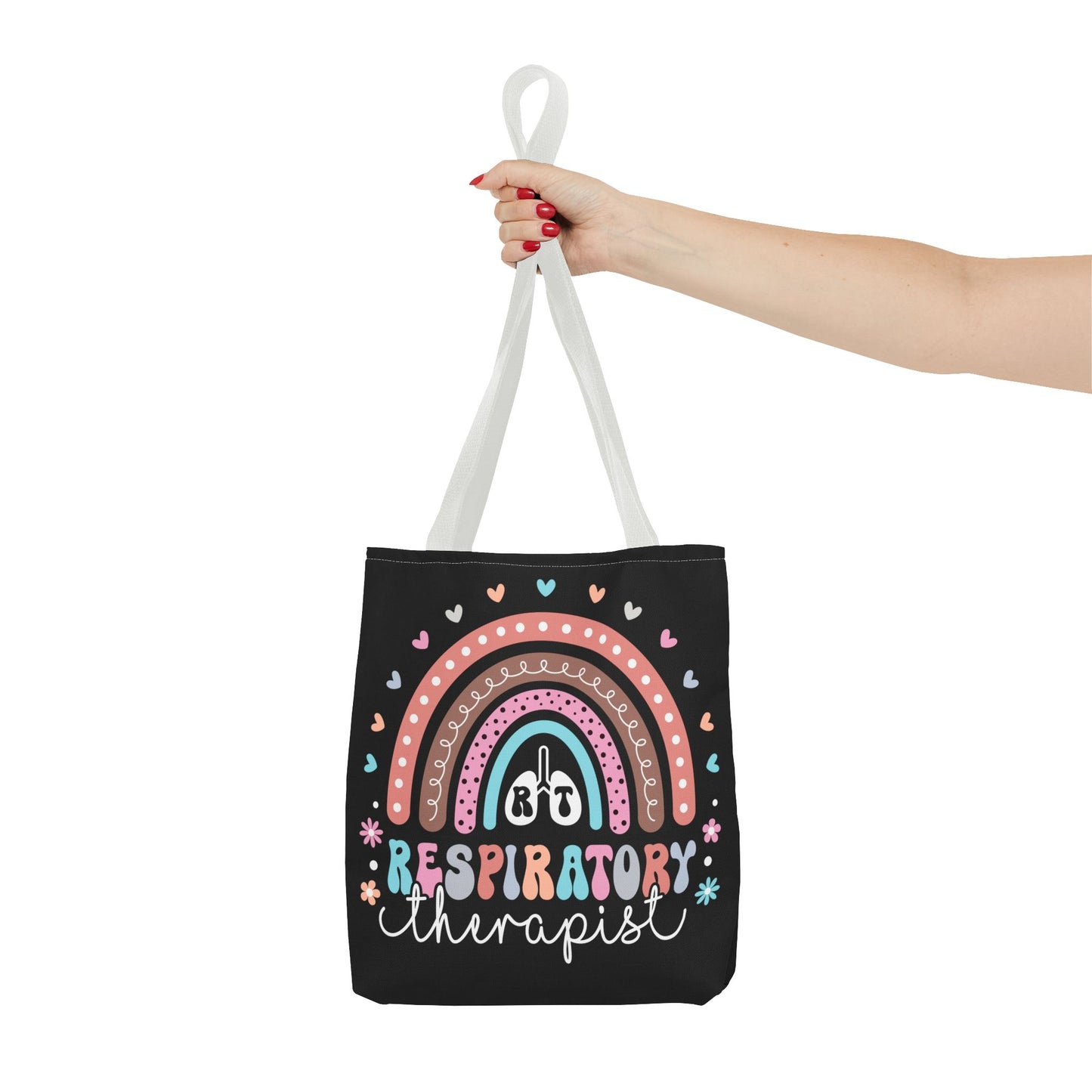 Breath of Life Tote Bag, Respiratory Therapist Gift, Rainbow Design, Medical Professional Bag, Eco-Friendly Shopping Tote