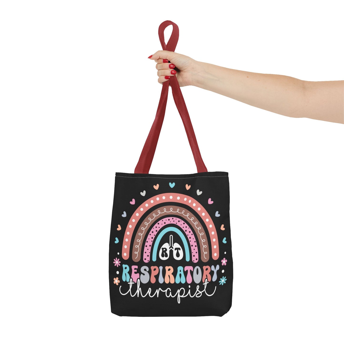 Breath of Life Tote Bag, Respiratory Therapist Gift, Rainbow Design, Medical Professional Bag, Eco-Friendly Shopping Tote