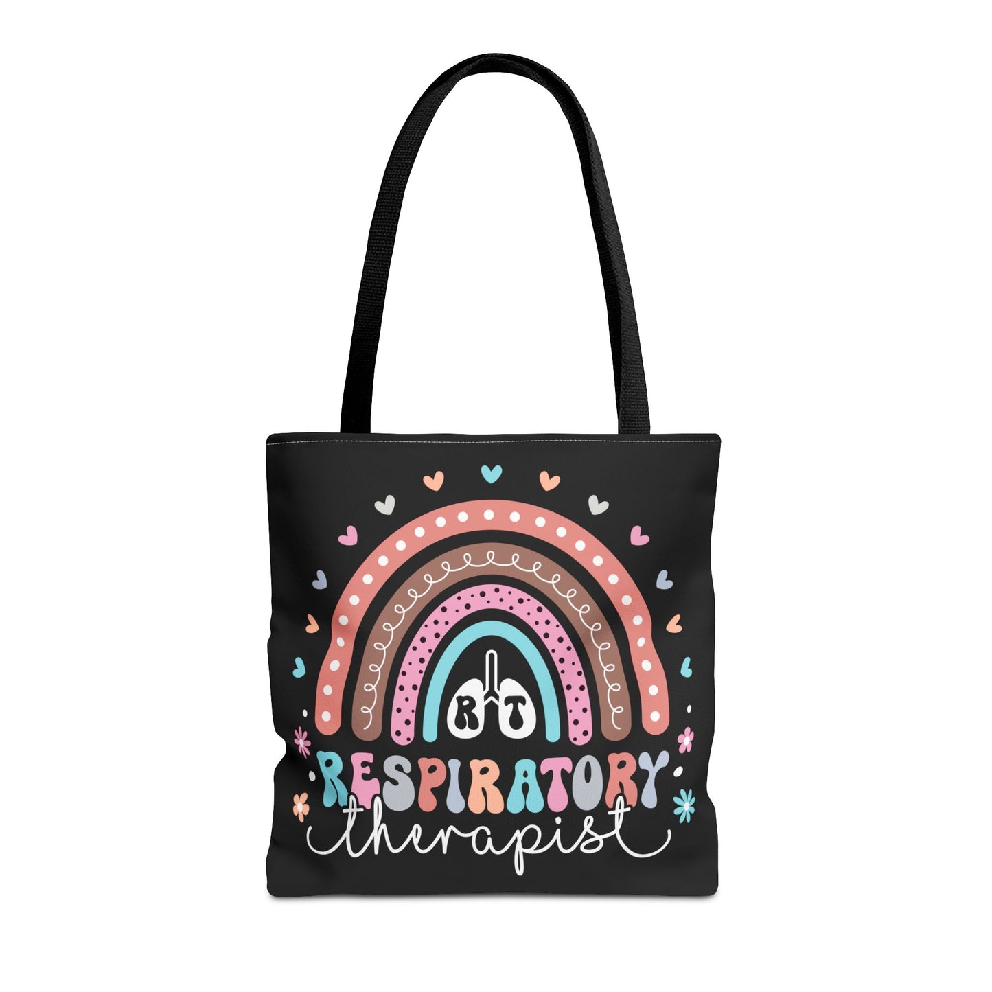 Breath of Life Tote Bag, Respiratory Therapist Gift, Rainbow Design, Medical Professional Bag, Eco-Friendly Shopping Tote