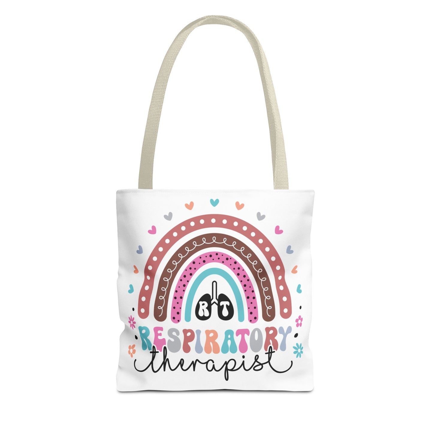 Breath of Life Tote Bag, Respiratory Therapist Gift, Rainbow Design, Medical Professional Bag, Eco-Friendly Shopping Tote