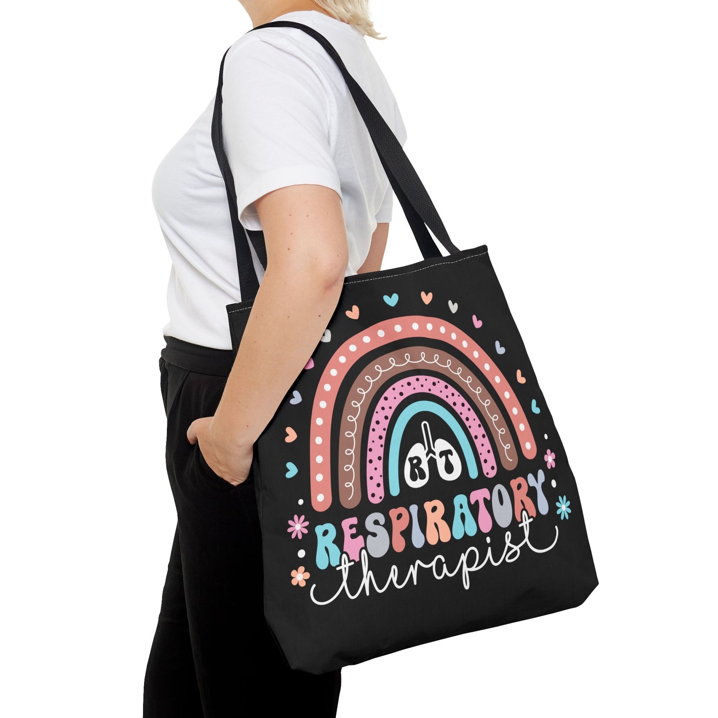 Breath of Life Tote Bag, Respiratory Therapist Gift, Rainbow Design, Medical Professional Bag, Eco-Friendly Shopping Tote