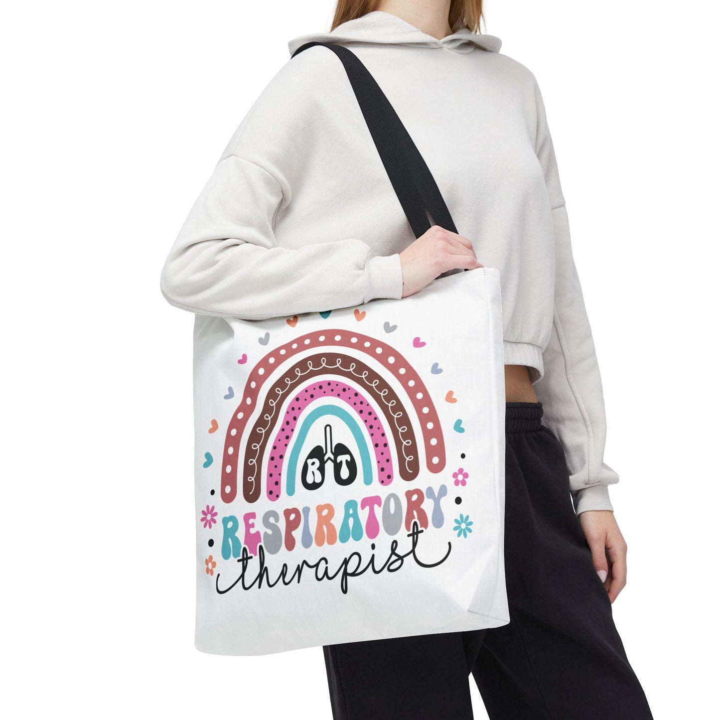 Breath of Life Tote Bag, Respiratory Therapist Gift, Rainbow Design, Medical Professional Bag, Eco-Friendly Shopping Tote