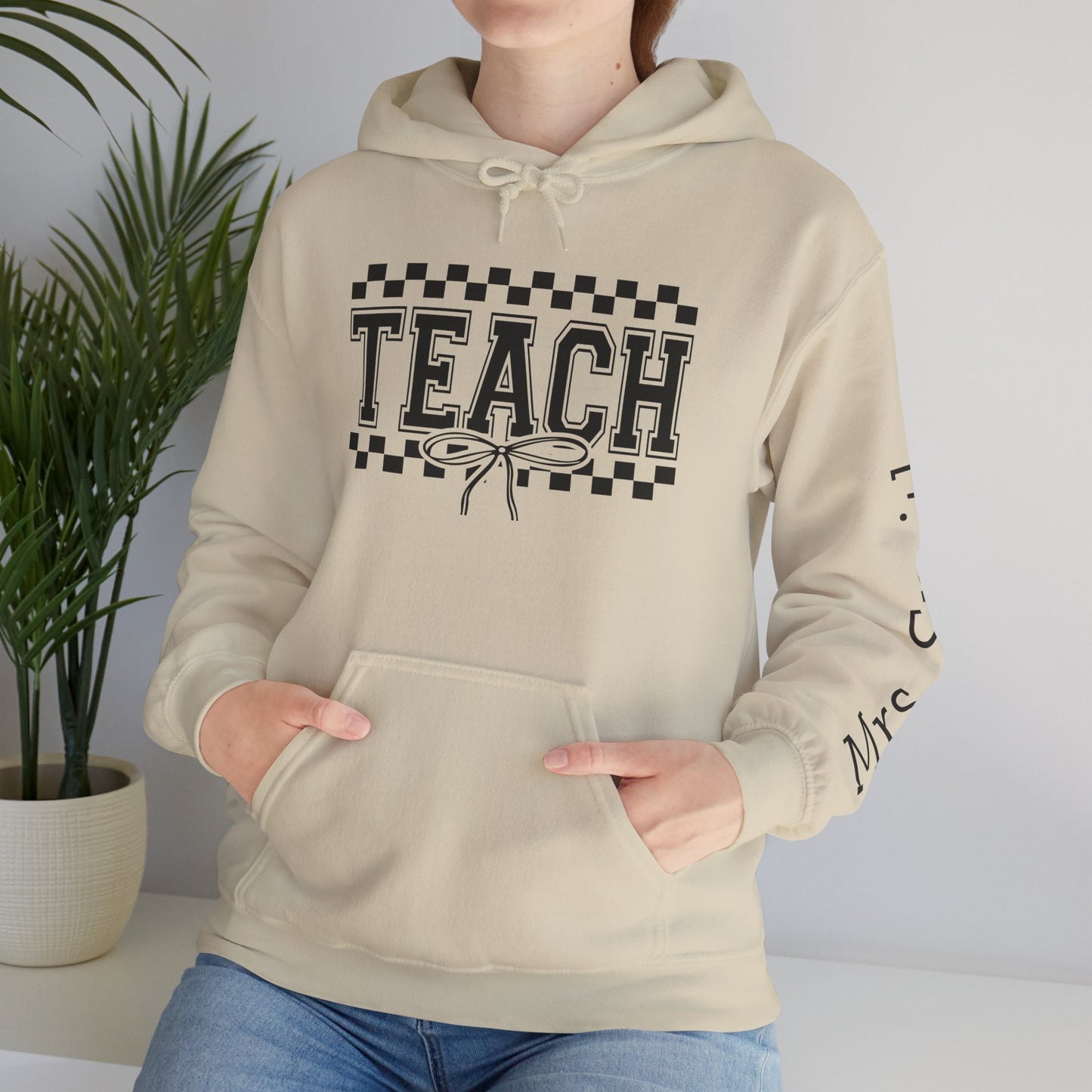 Teach Hoodie Sweatshirt for Educators, Personalized Teacher Gift, Cozy Classroom Wear, Back to School Apparel, Cute Teaching Top