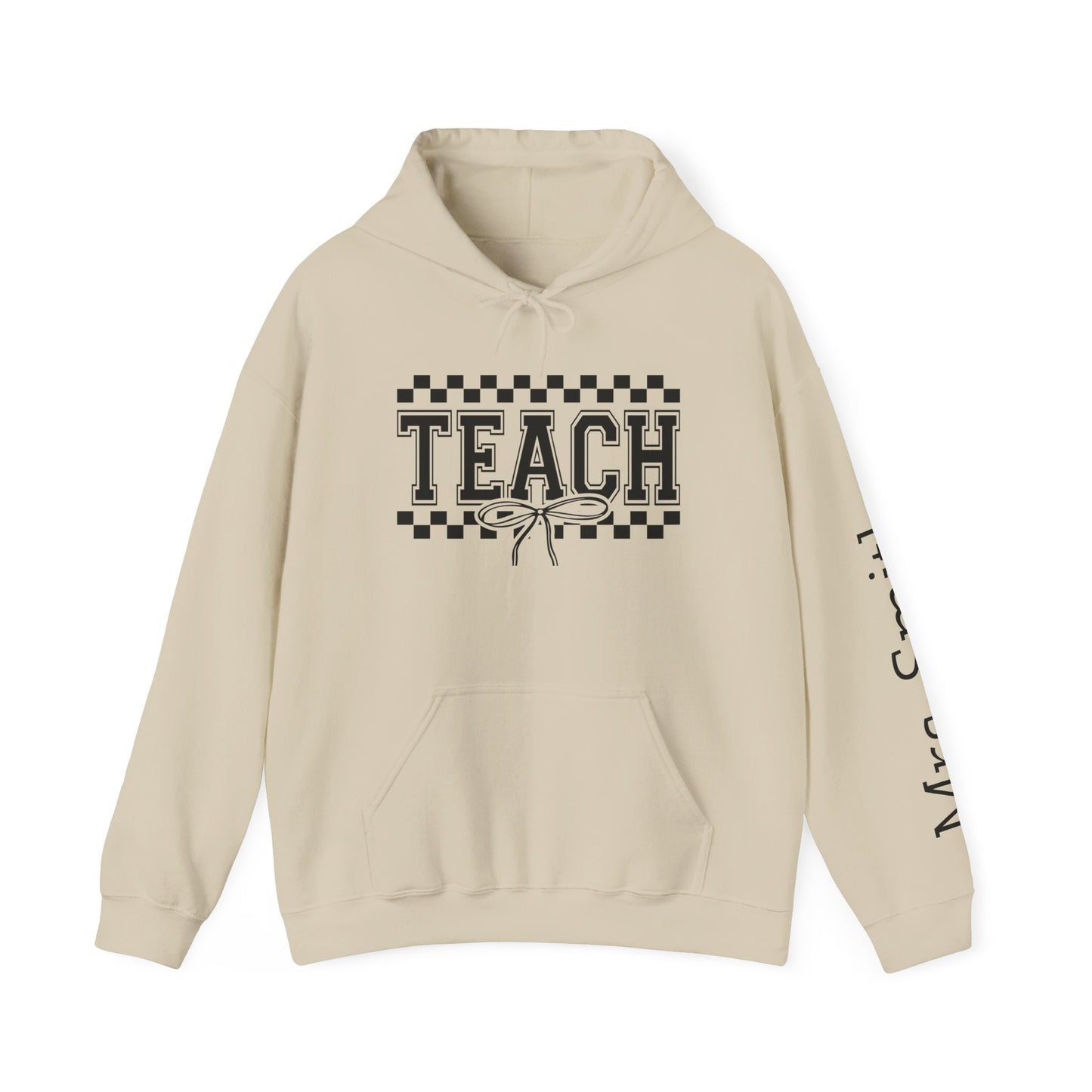 Teach Hoodie Sweatshirt for Educators, Personalized Teacher Gift, Cozy Classroom Wear, Back to School Apparel, Cute Teaching Top