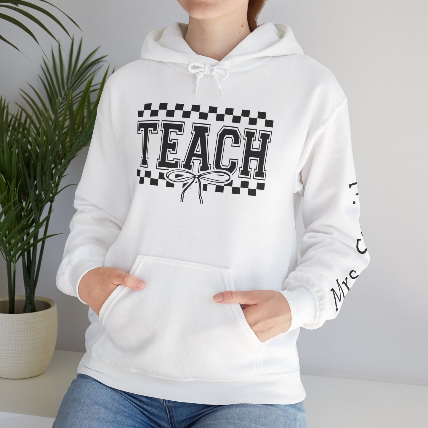 Teach Hoodie Sweatshirt for Educators, Personalized Teacher Gift, Cozy Classroom Wear, Back to School Apparel, Cute Teaching Top