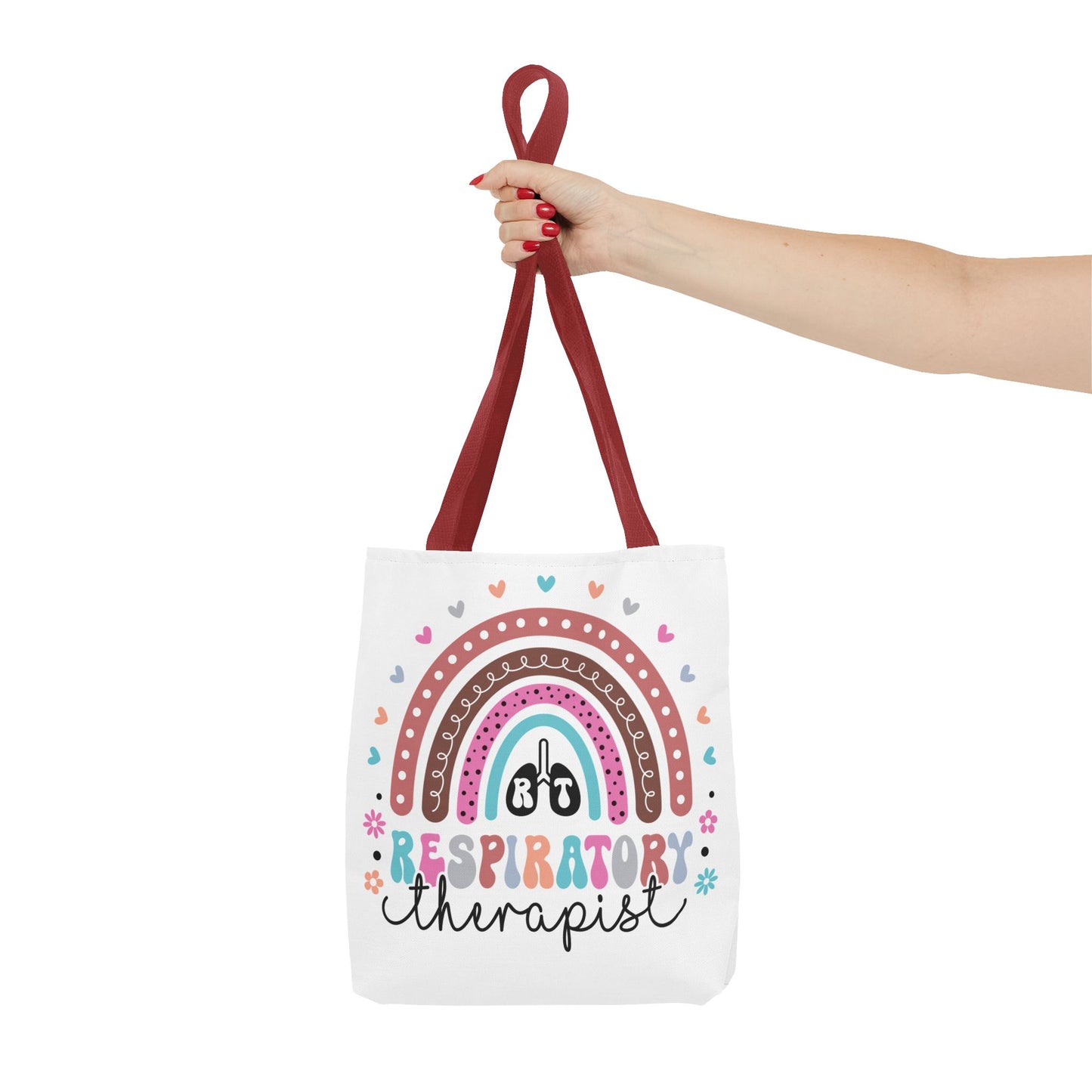 Breath of Life Tote Bag, Respiratory Therapist Gift, Rainbow Design, Medical Professional Bag, Eco-Friendly Shopping Tote