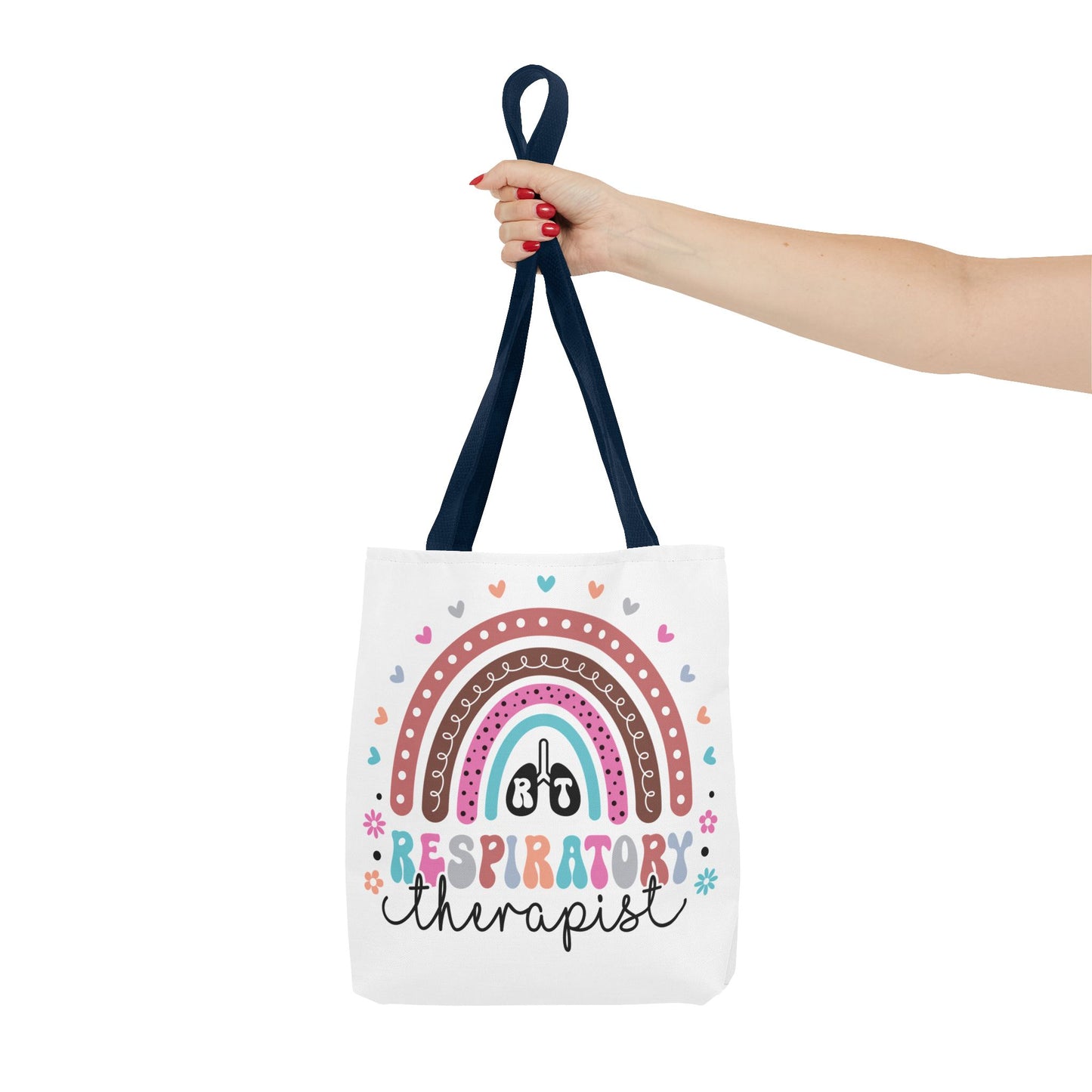 Breath of Life Tote Bag, Respiratory Therapist Gift, Rainbow Design, Medical Professional Bag, Eco-Friendly Shopping Tote