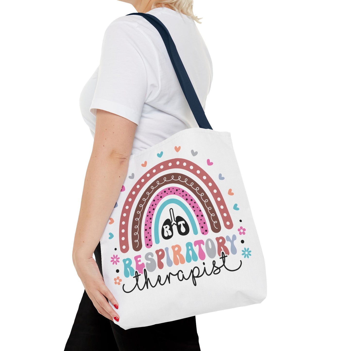 Breath of Life Tote Bag, Respiratory Therapist Gift, Rainbow Design, Medical Professional Bag, Eco-Friendly Shopping Tote