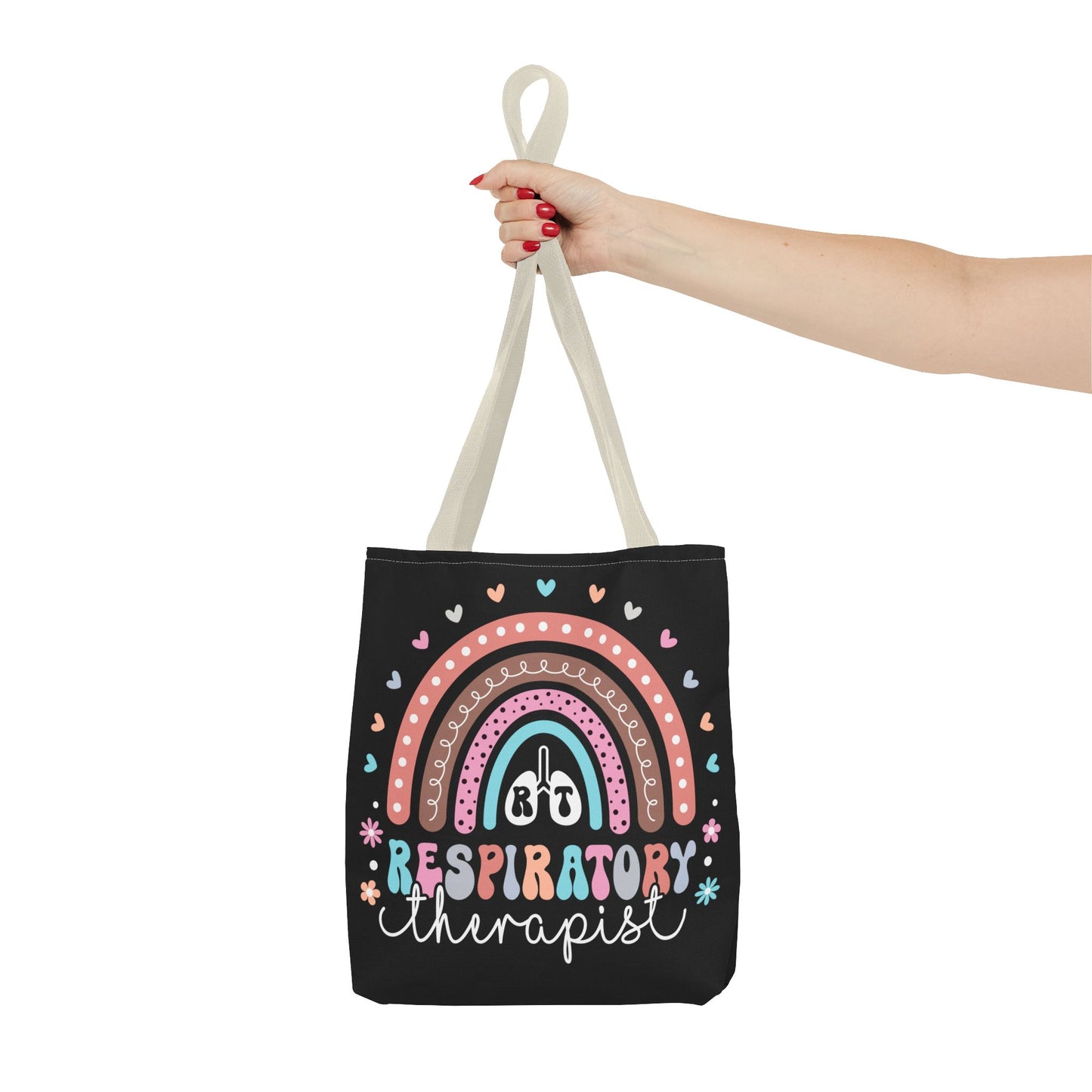 Breath of Life Tote Bag, Respiratory Therapist Gift, Rainbow Design, Medical Professional Bag, Eco-Friendly Shopping Tote