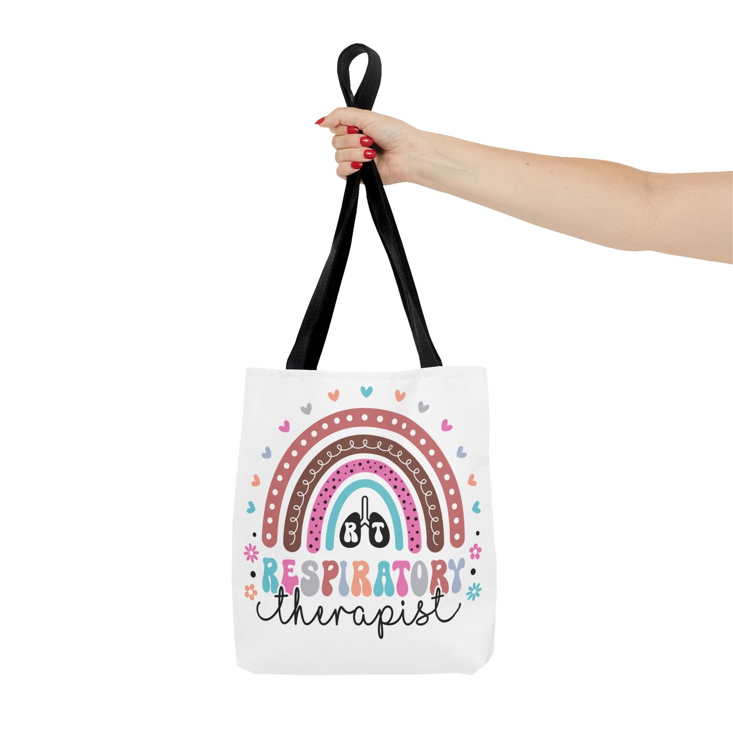 Breath of Life Tote Bag, Respiratory Therapist Gift, Rainbow Design, Medical Professional Bag, Eco-Friendly Shopping Tote