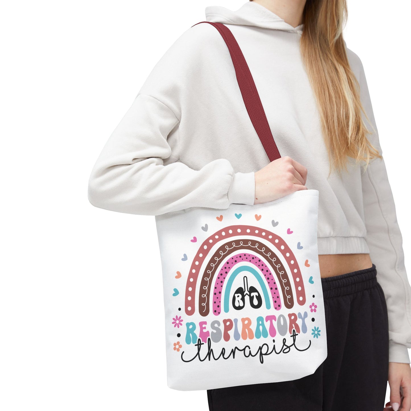 Breath of Life Tote Bag, Respiratory Therapist Gift, Rainbow Design, Medical Professional Bag, Eco-Friendly Shopping Tote