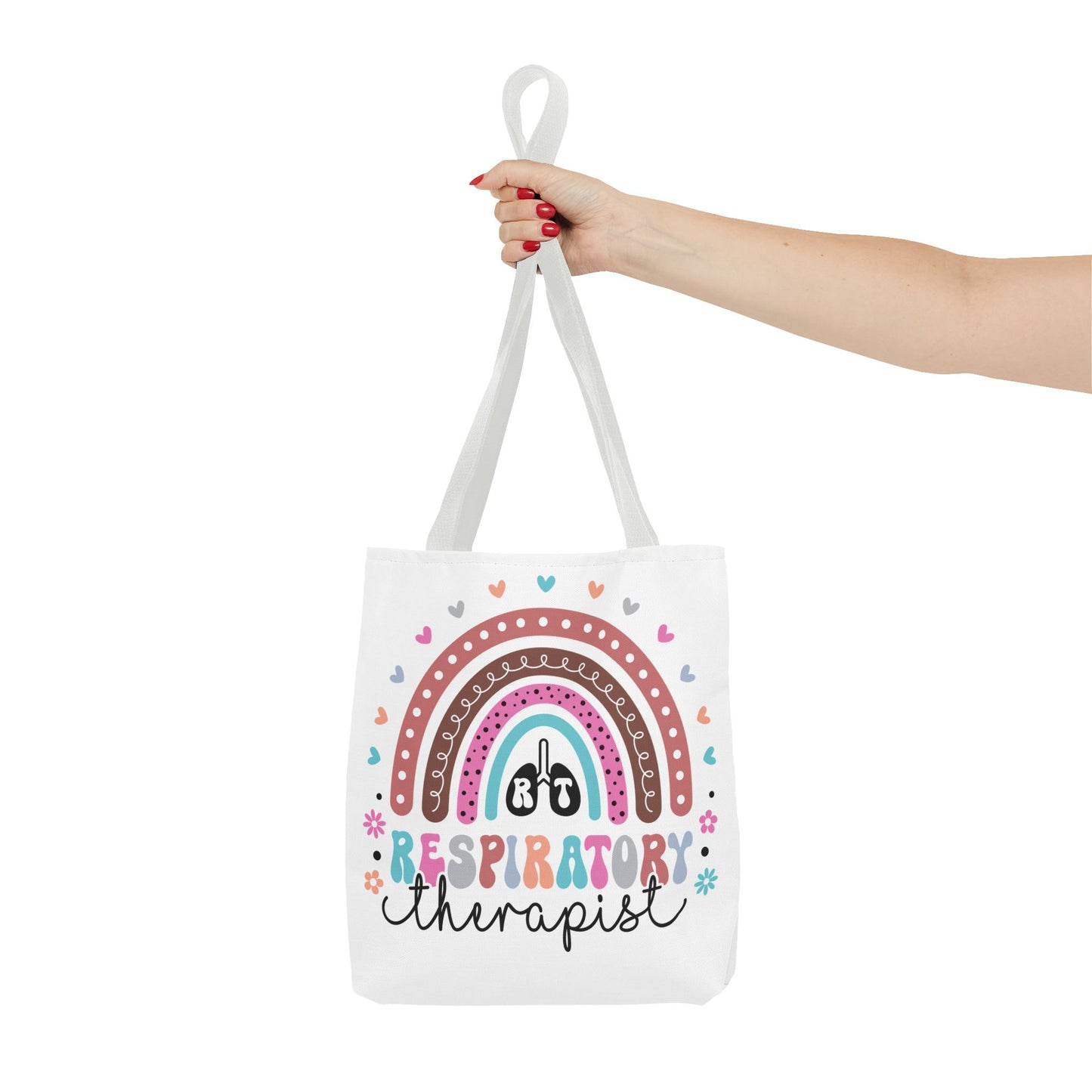 Breath of Life Tote Bag, Respiratory Therapist Gift, Rainbow Design, Medical Professional Bag, Eco-Friendly Shopping Tote