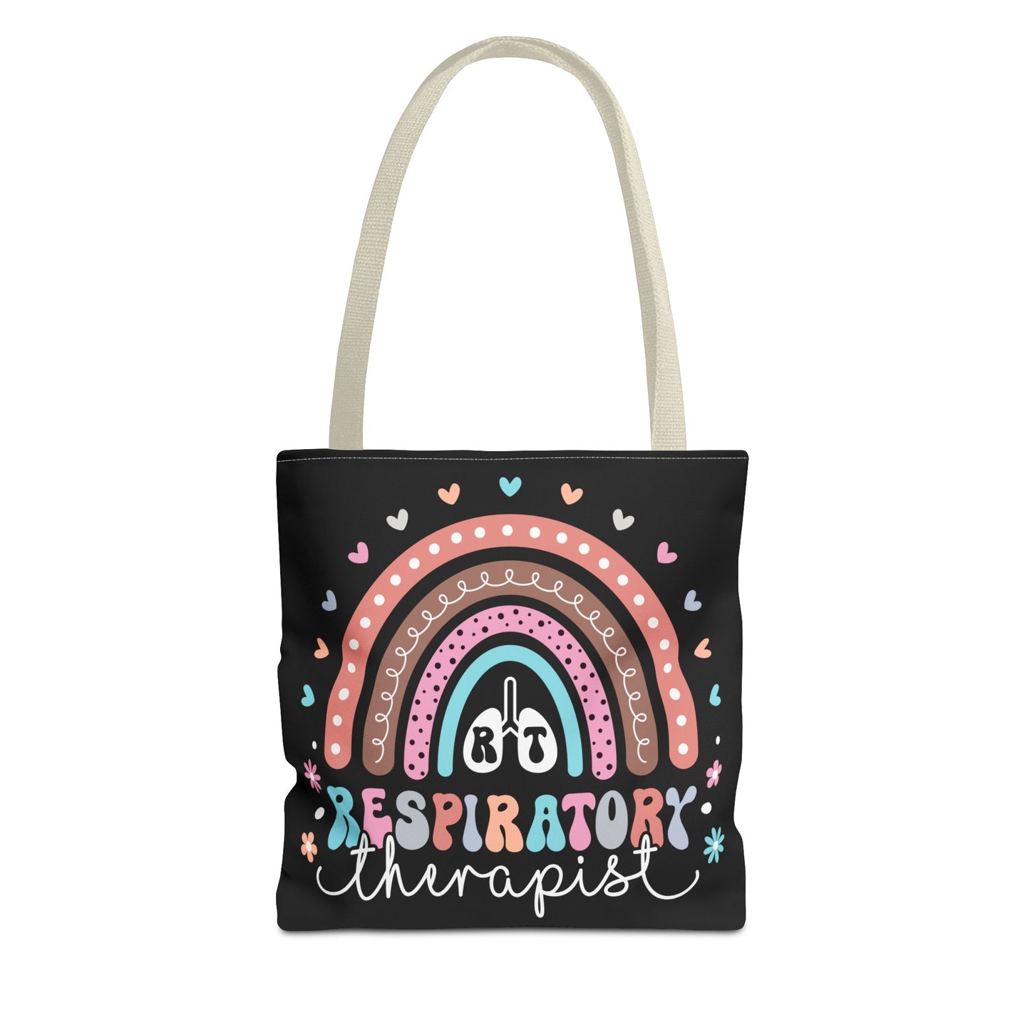 Breath of Life Tote Bag, Respiratory Therapist Gift, Rainbow Design, Medical Professional Bag, Eco-Friendly Shopping Tote