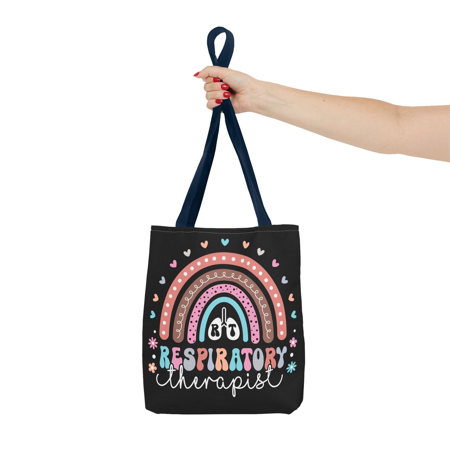 Breath of Life Tote Bag, Respiratory Therapist Gift, Rainbow Design, Medical Professional Bag, Eco-Friendly Shopping Tote