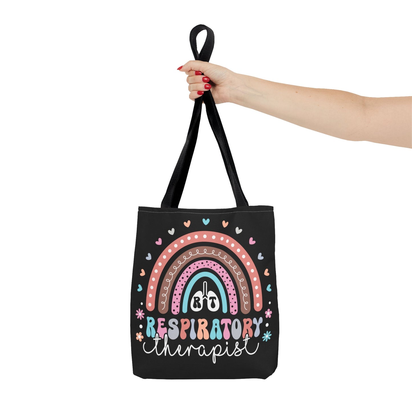 Breath of Life Tote Bag, Respiratory Therapist Gift, Rainbow Design, Medical Professional Bag, Eco-Friendly Shopping Tote