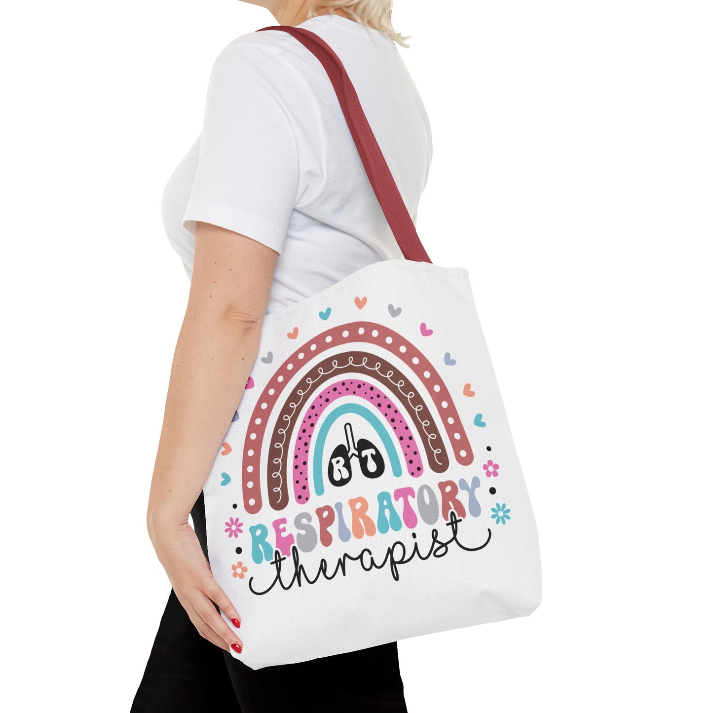 Breath of Life Tote Bag, Respiratory Therapist Gift, Rainbow Design, Medical Professional Bag, Eco-Friendly Shopping Tote