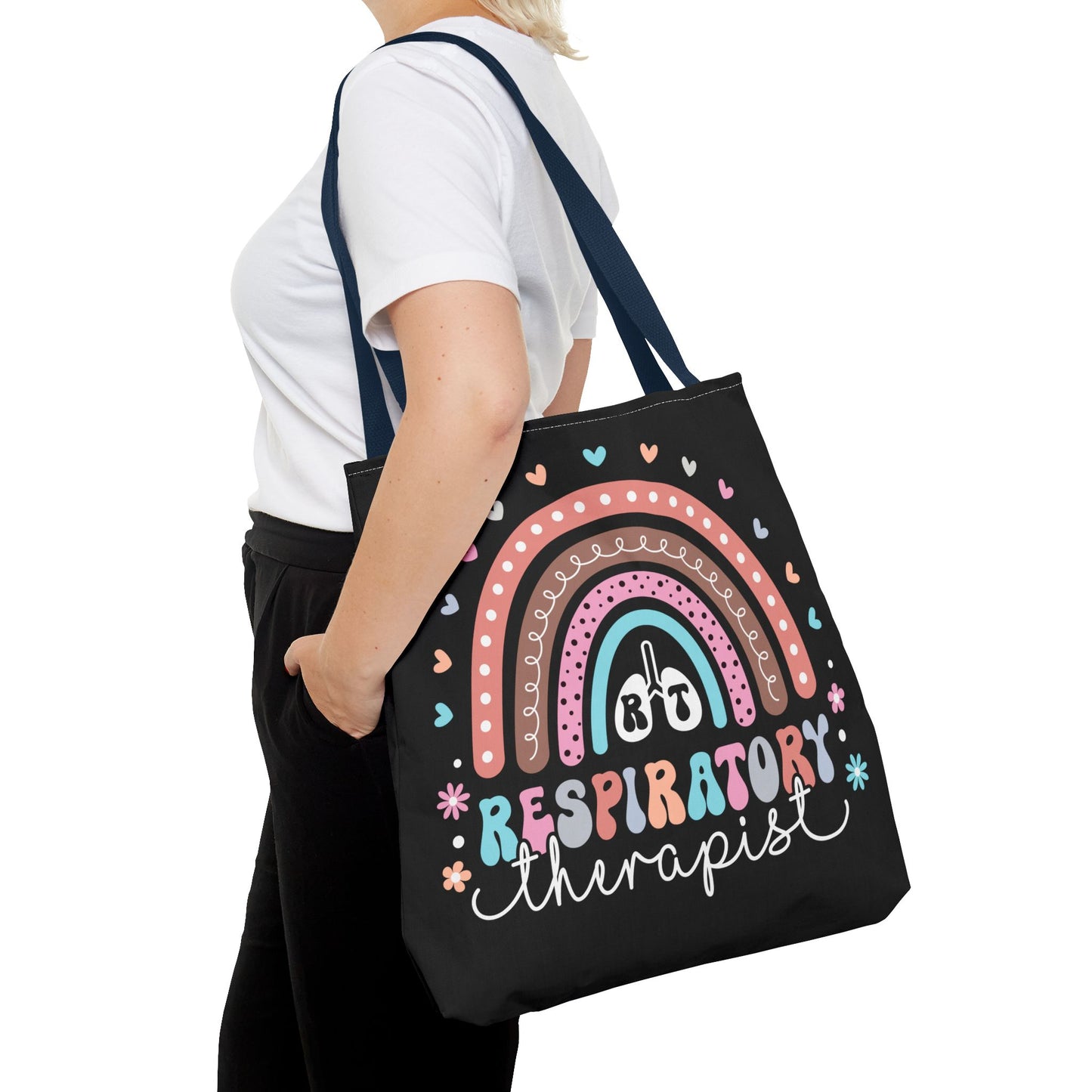 Breath of Life Tote Bag, Respiratory Therapist Gift, Rainbow Design, Medical Professional Bag, Eco-Friendly Shopping Tote
