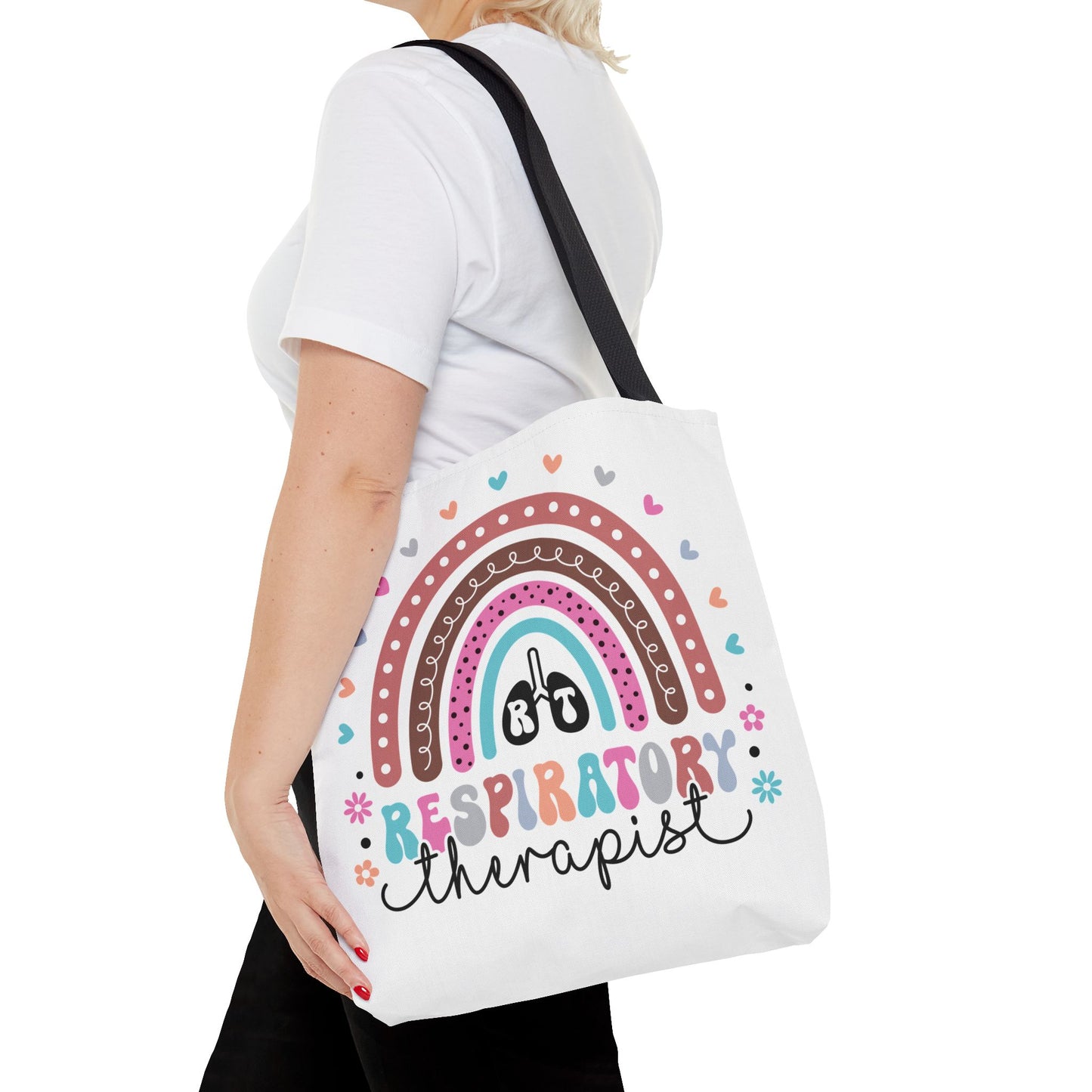 Breath of Life Tote Bag, Respiratory Therapist Gift, Rainbow Design, Medical Professional Bag, Eco-Friendly Shopping Tote