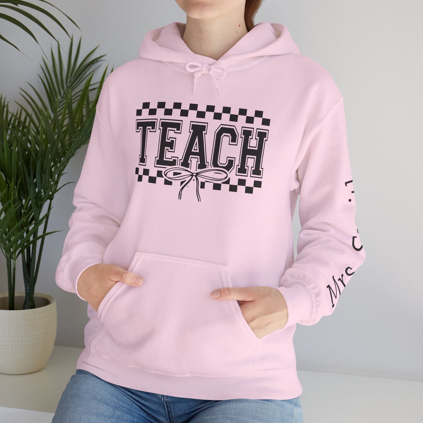 Teach Hoodie Sweatshirt for Educators, Personalized Teacher Gift, Cozy Classroom Wear, Back to School Apparel, Cute Teaching Top