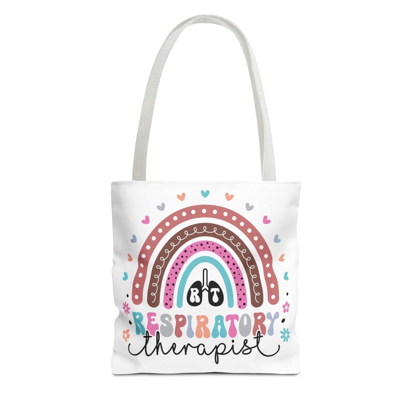 Breath of Life Tote Bag, Respiratory Therapist Gift, Rainbow Design, Medical Professional Bag, Eco-Friendly Shopping Tote