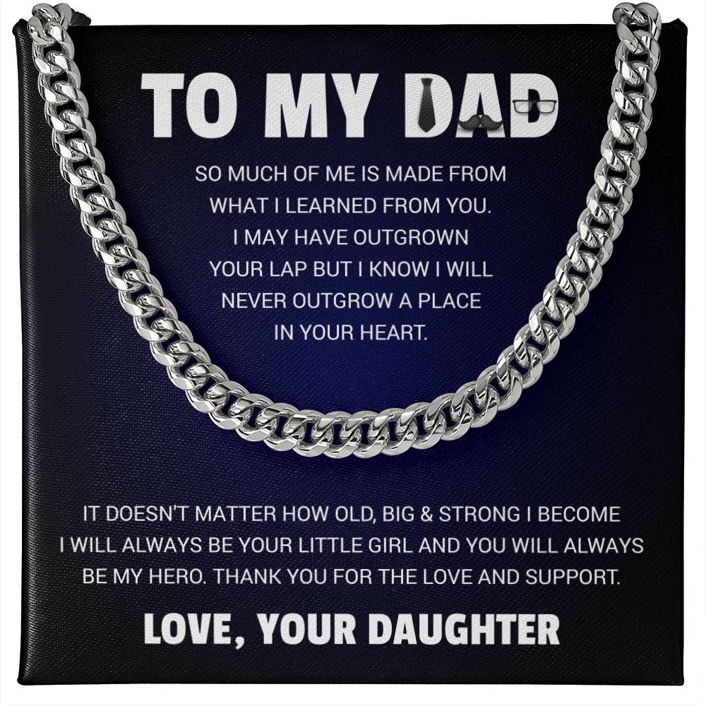 Cuban Link Father’s Day Cuban Link Chain Necklace Gift for Dad, Men’s Stainless Steel Chain in Luxury Gift Box, Husband Father Grandpa Jewelry Gift for Himk Chain w/ Lux Box