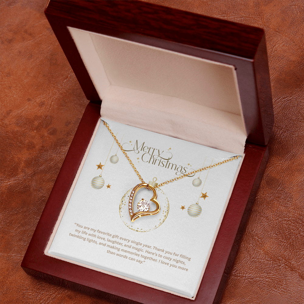 Forever Love Necklace – Elegant Heart Pendant with Cubic Zirconia | Meaningful Gift for Wife, Girlfriend, or Mom