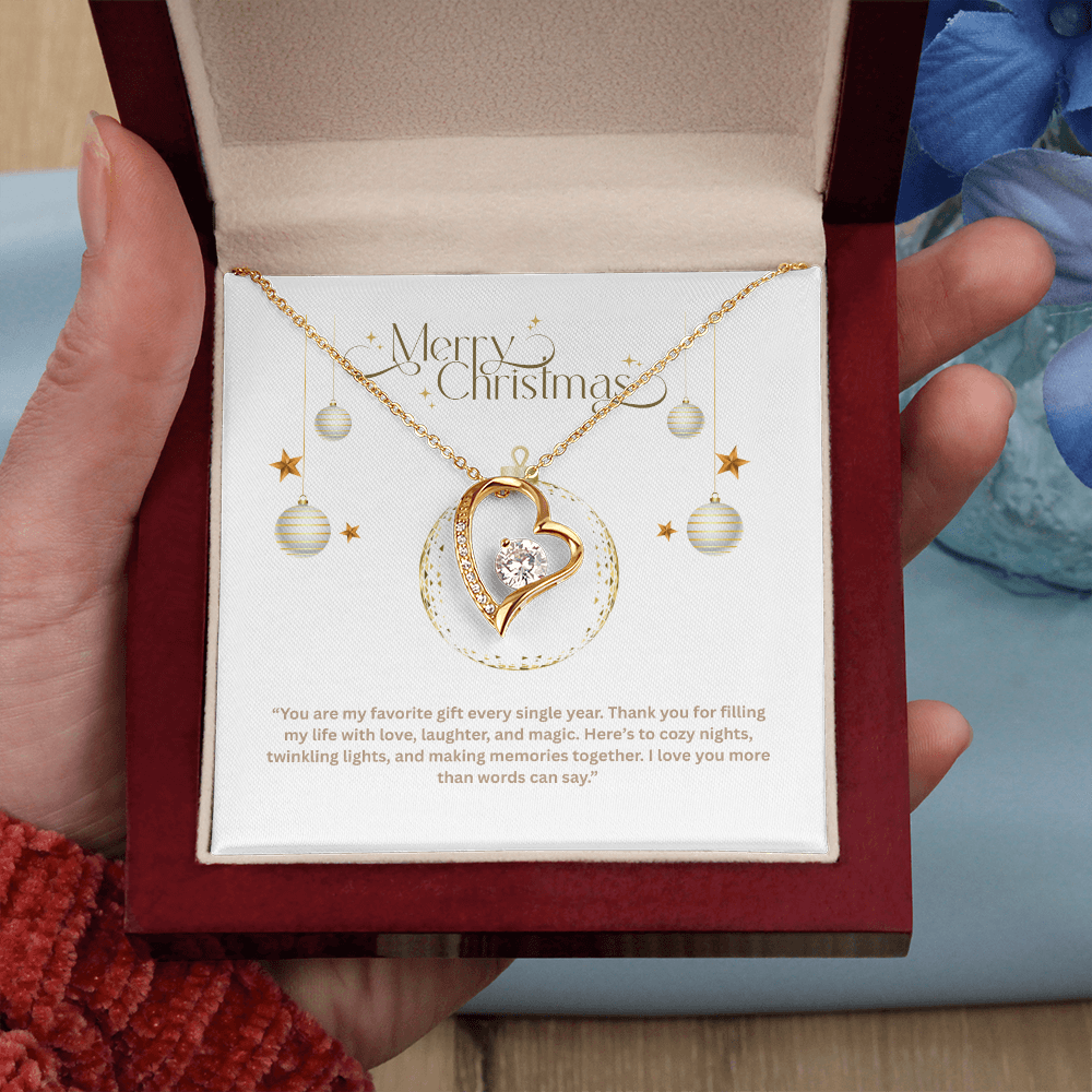 Forever Love Necklace – Elegant Heart Pendant with Cubic Zirconia | Meaningful Gift for Wife, Girlfriend, or Mom