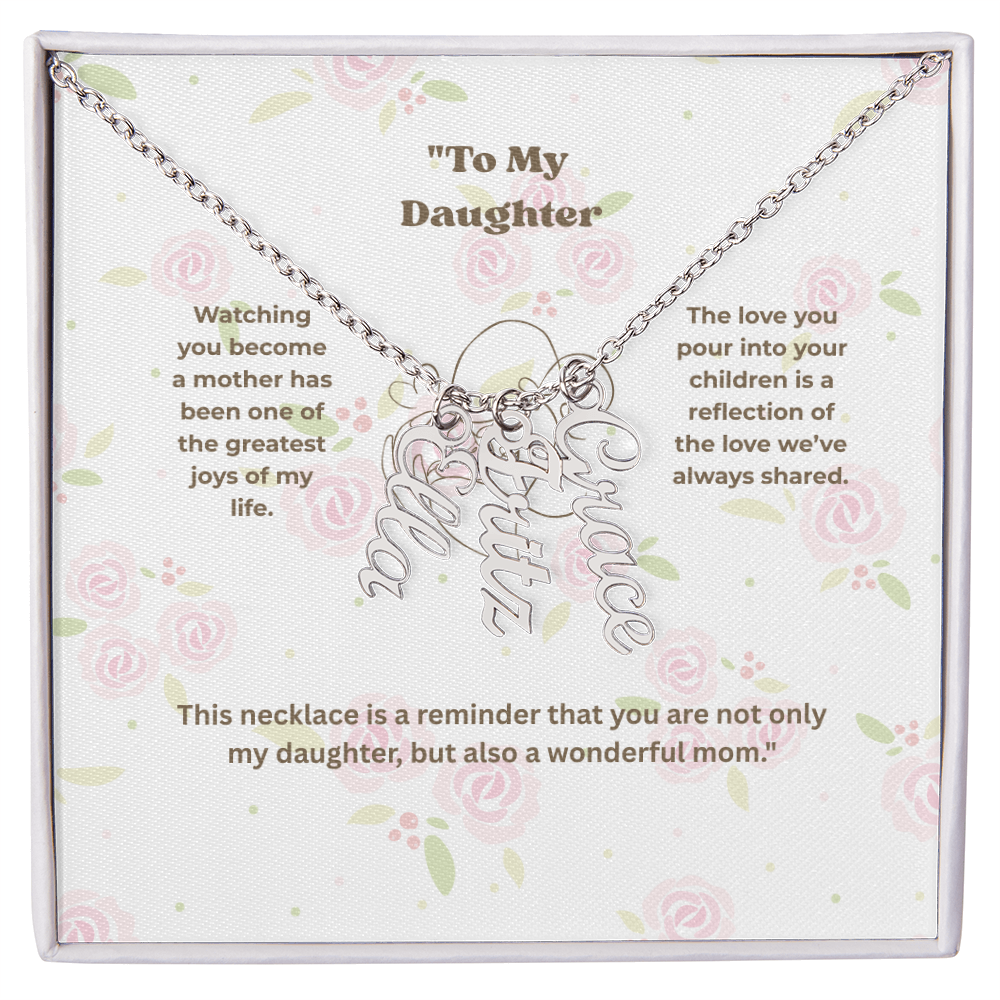 Personalized Multi-Name Vertical Necklace – Custom Engraved Jewelry Gift for Women