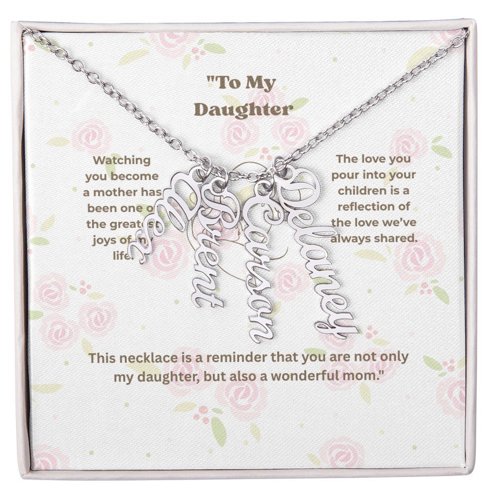 Personalized Multi-Name Vertical Necklace – Custom Engraved Jewelry Gift for Women