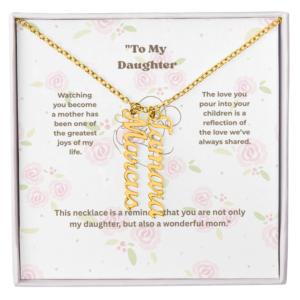 Personalized Multi-Name Vertical Necklace – Custom Engraved Jewelry Gift for Women