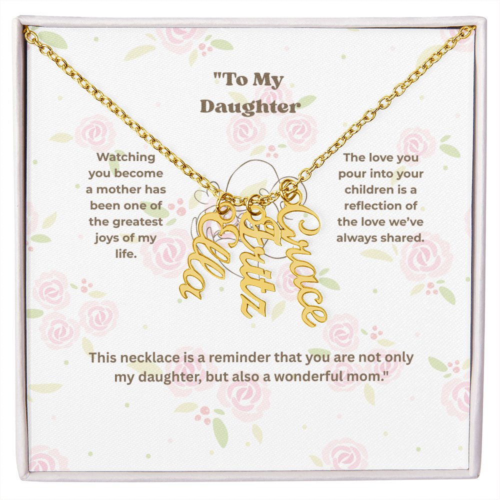 Personalized Multi-Name Vertical Necklace – Custom Engraved Jewelry Gift for Women