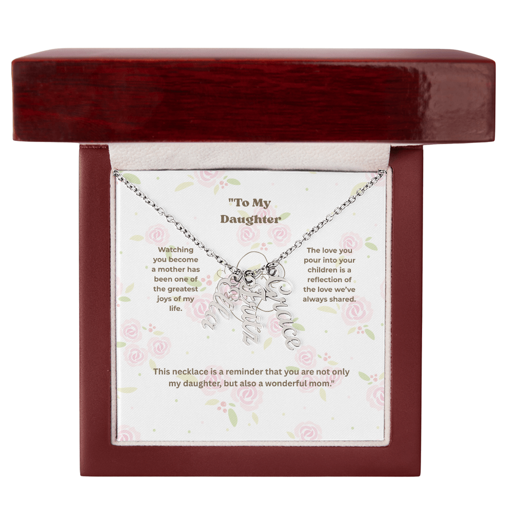 Personalized Multi-Name Vertical Necklace – Custom Engraved Jewelry Gift for Women