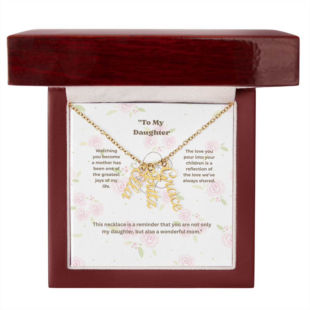 Personalized Multi-Name Vertical Necklace – Custom Engraved Jewelry Gift for Women