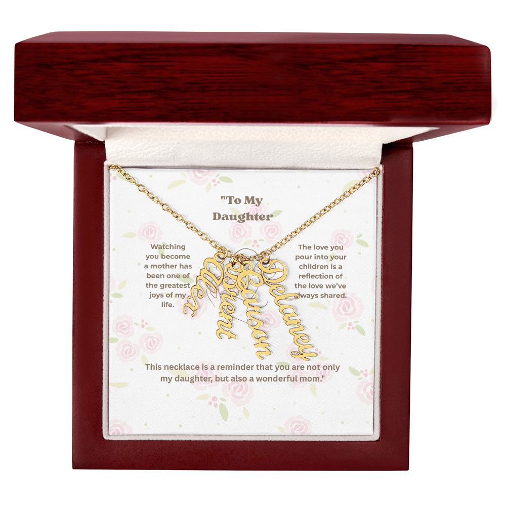 Personalized Multi-Name Vertical Necklace – Custom Engraved Jewelry Gift for Women