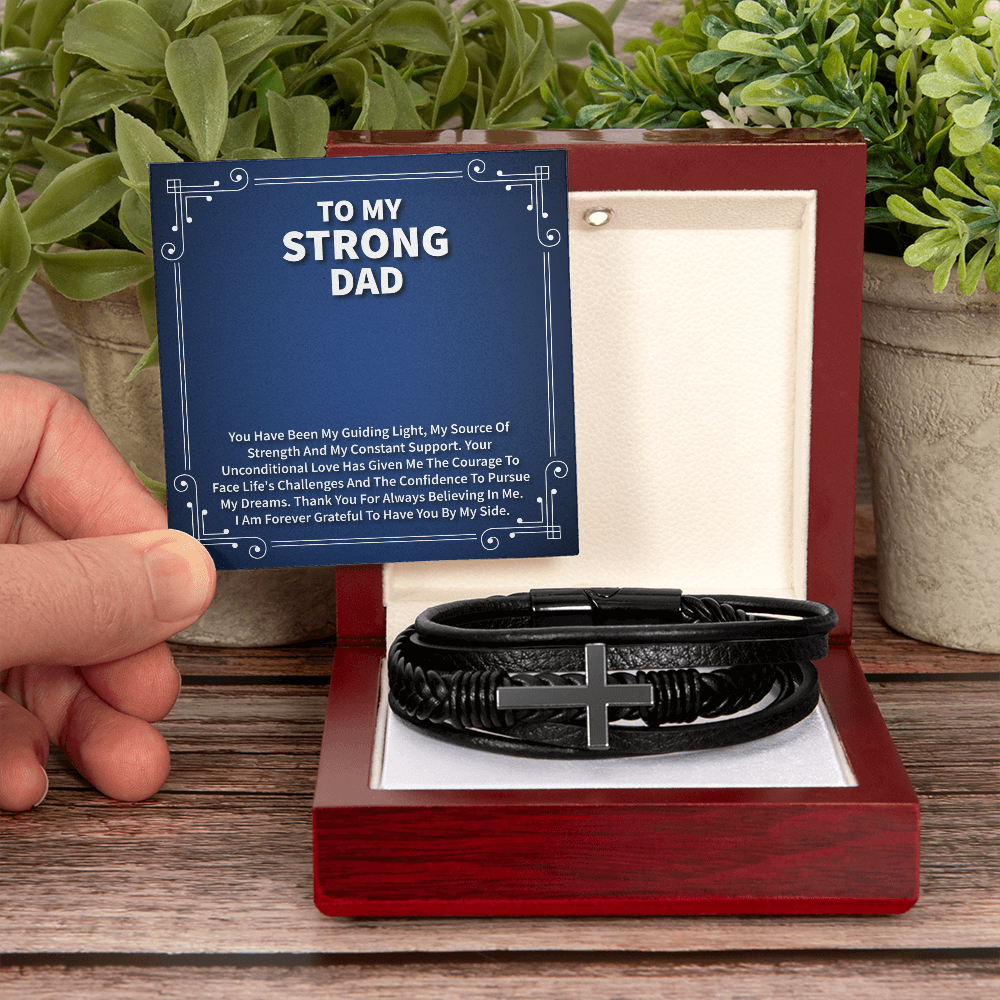 Men's Cross Bracelet – Religious Gift for Dad, Husband, Son, or Boyfriend