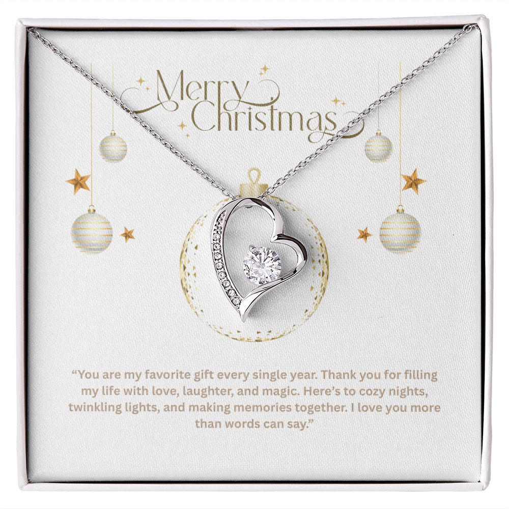 Forever Love Necklace – Elegant Heart Pendant with Cubic Zirconia | Meaningful Gift for Wife, Girlfriend, or Mom