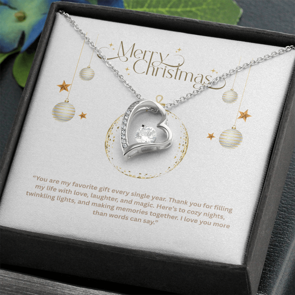 Forever Love Necklace – Elegant Heart Pendant with Cubic Zirconia | Meaningful Gift for Wife, Girlfriend, or Mom