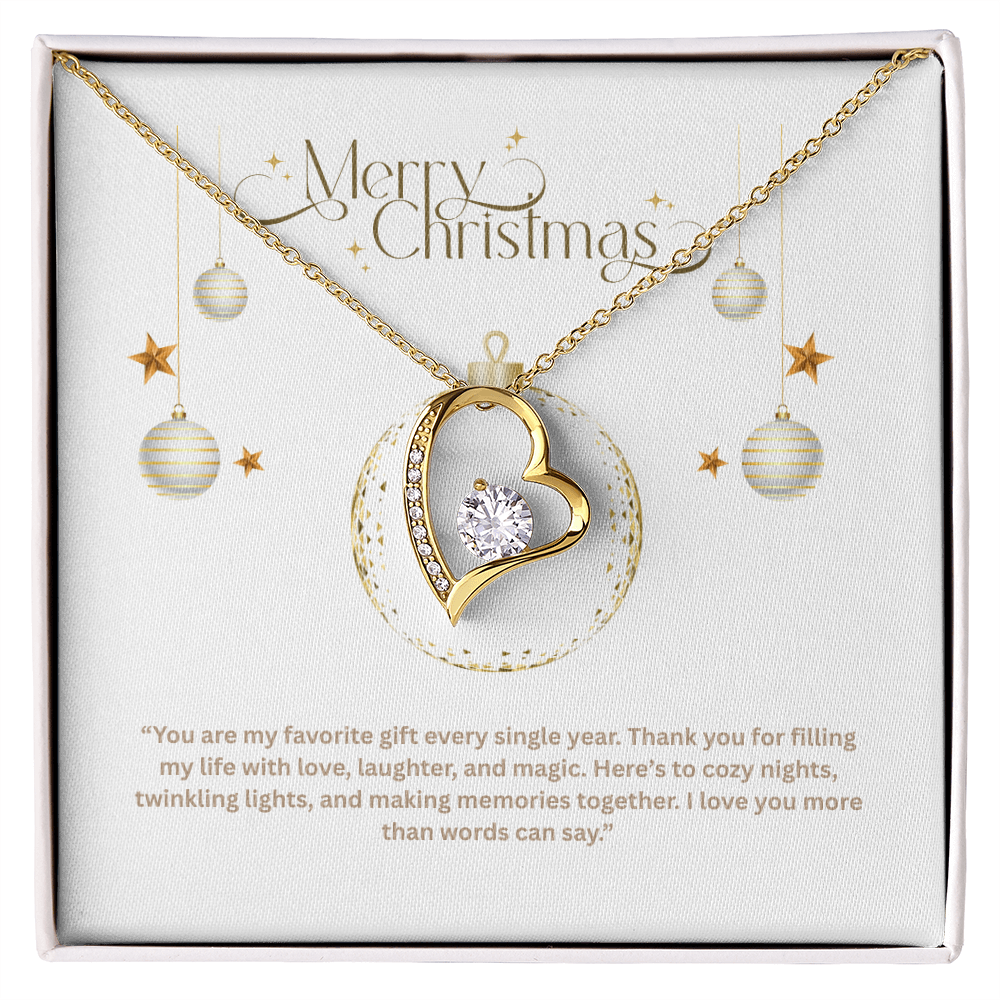 Forever Love Necklace – Elegant Heart Pendant with Cubic Zirconia | Meaningful Gift for Wife, Girlfriend, or Mom