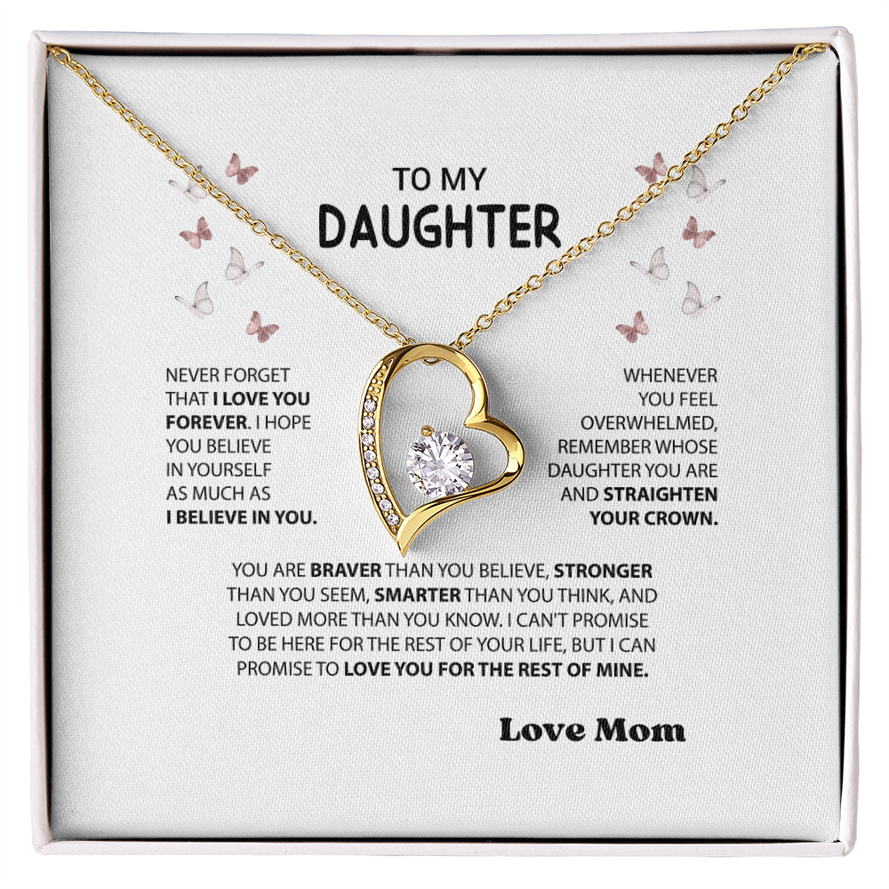 “Forever Love Necklace from Mom to Daughter – Meaningful Mother Gift, Birthday, Graduation, Christmas Jewelry”