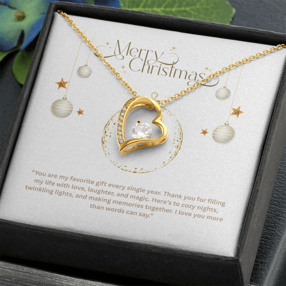 Forever Love Necklace – Elegant Heart Pendant with Cubic Zirconia | Meaningful Gift for Wife, Girlfriend, or Mom
