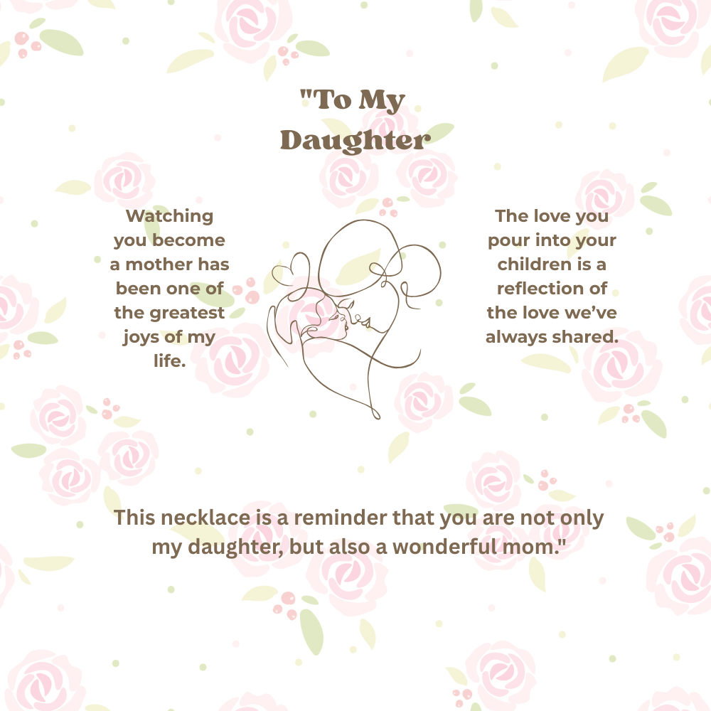 “Engraved Kid Charm Necklace with Message Card – Gift from Mother to Daughter, Meaningful Jewelry for Moms”