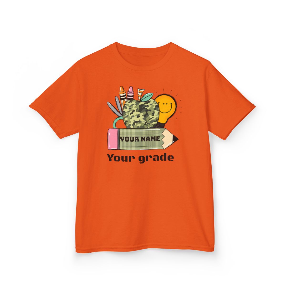 Back to school custom name and grade kids T-shirt
