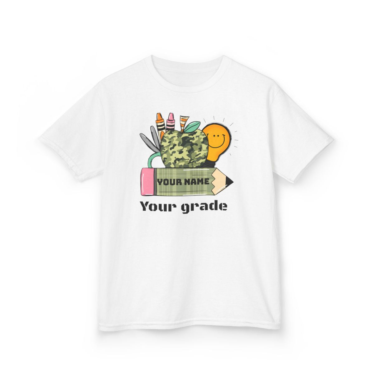 Back to school custom name and grade kids T-shirt