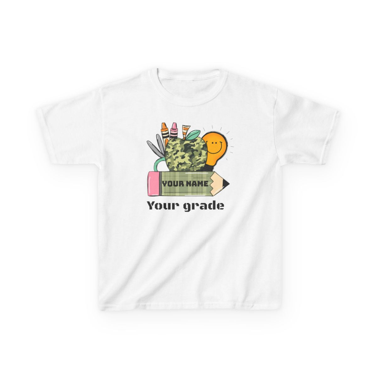 Back to school custom name and grade kids T-shirt