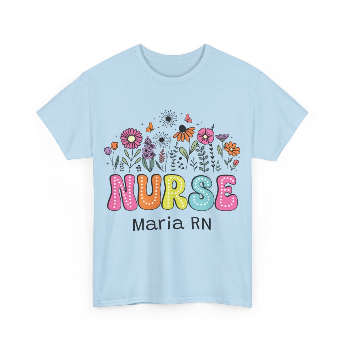 Floral Personalize Nurse T-shirt , Nurse graduation Gift, Custom Nurse T-shirt