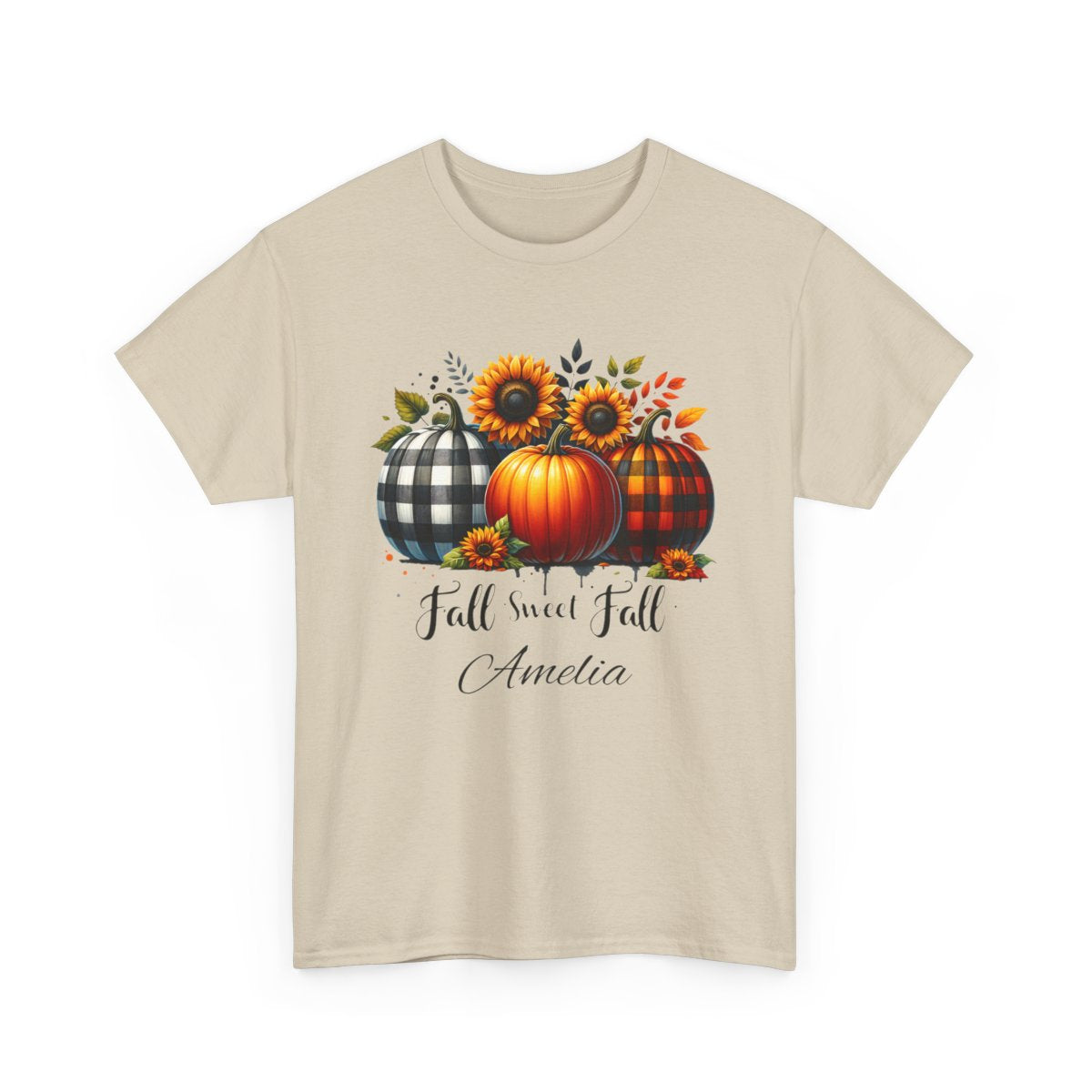 Personalized Fall Pumpkin T-Shirt – Custom Name Autumn Tee for Cozy Season
