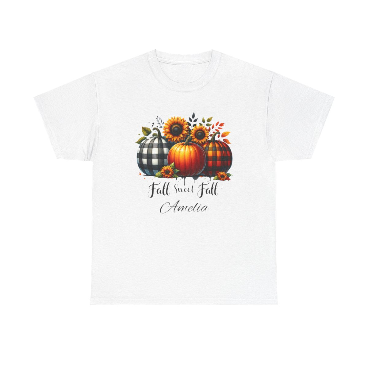 Personalized Fall Pumpkin T-Shirt – Custom Name Autumn Tee for Cozy Season