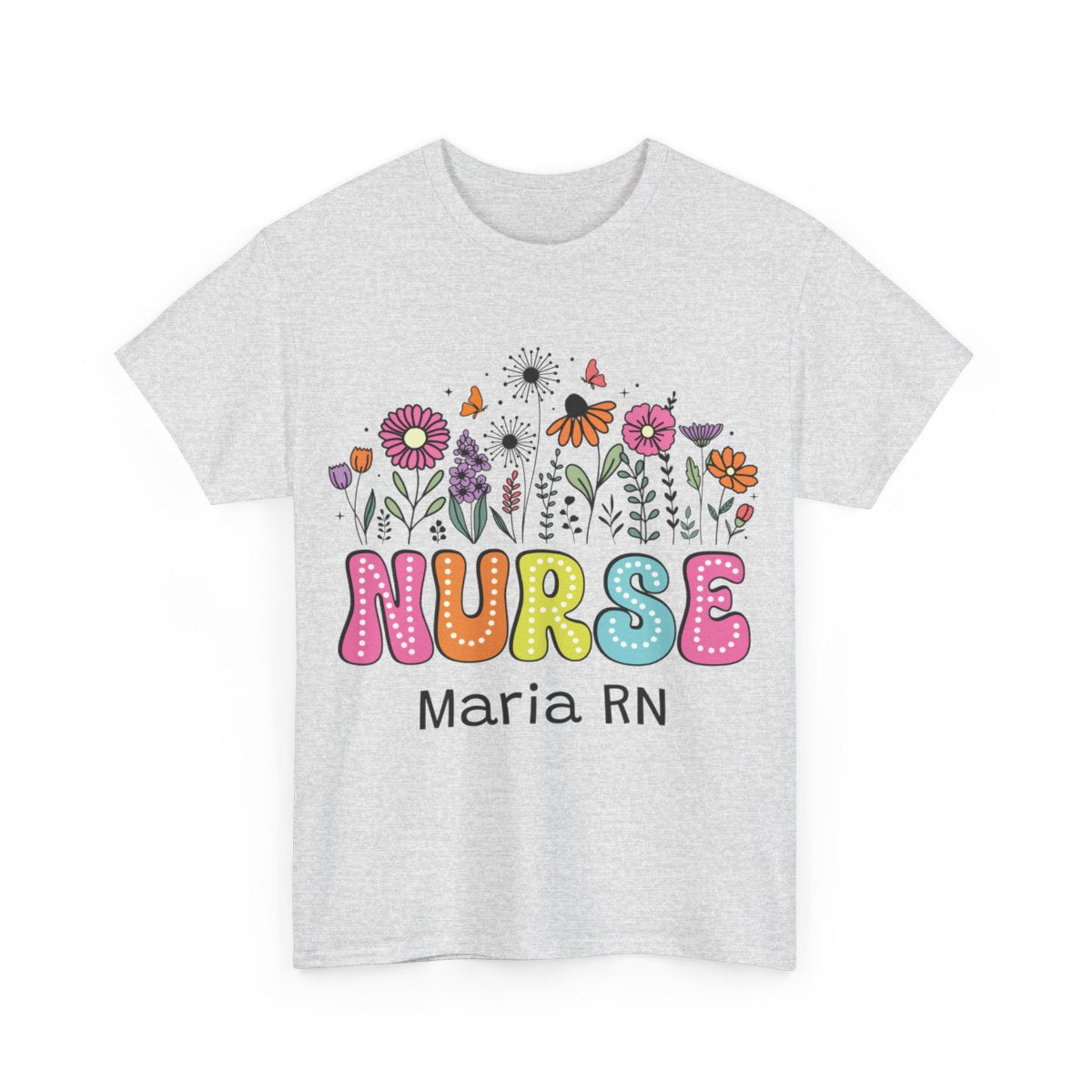 Floral Personalize Nurse T-shirt , Nurse graduation Gift, Custom Nurse T-shirt