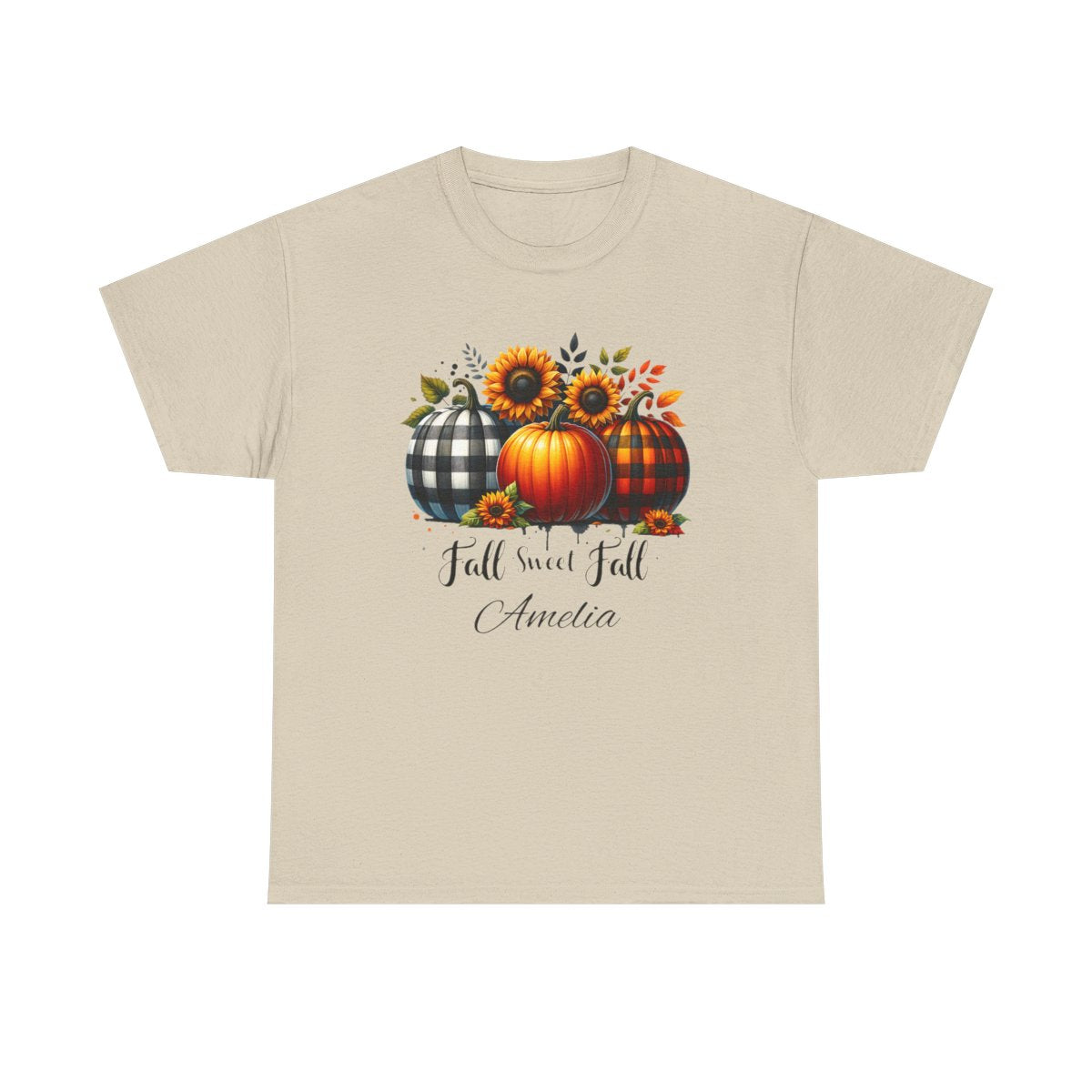 Personalized Fall Pumpkin T-Shirt – Custom Name Autumn Tee for Cozy Season